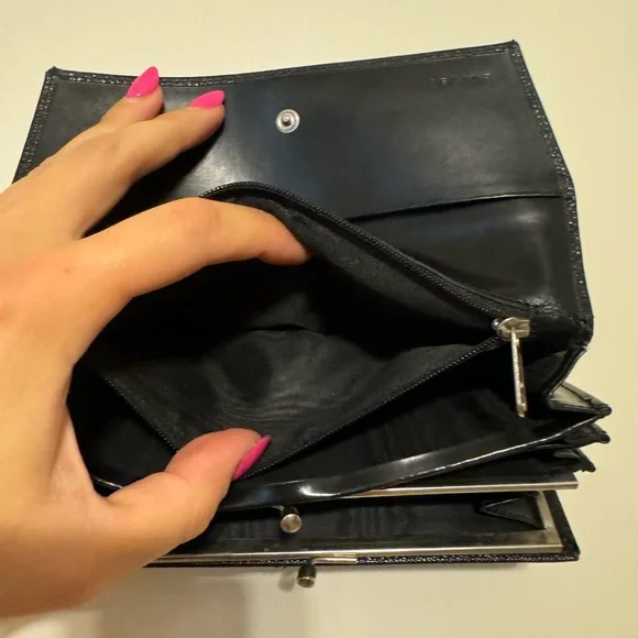 VINTAGE Celine Wallet Long Folded Plate Calf Leather - Picture 9 of 9